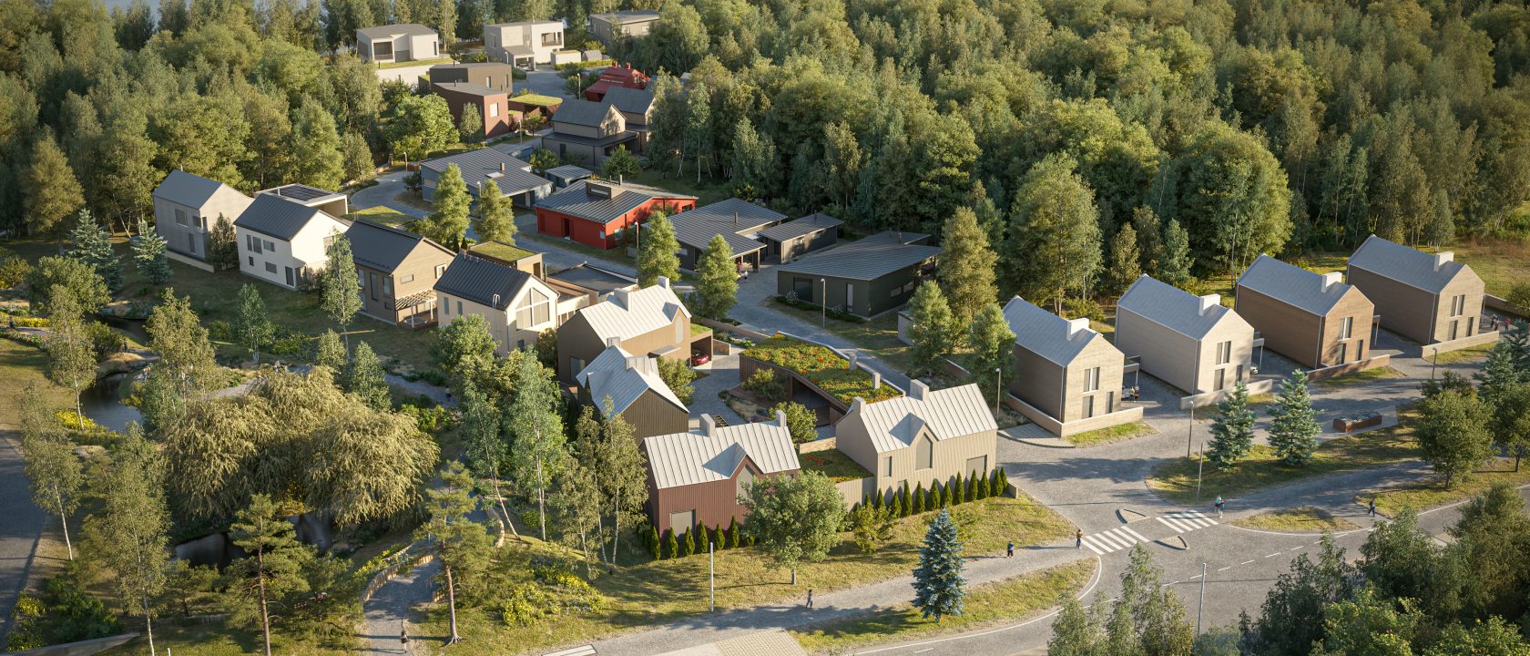 Oulun Hartaanselän asuntomessualueen mallinnuskuva.